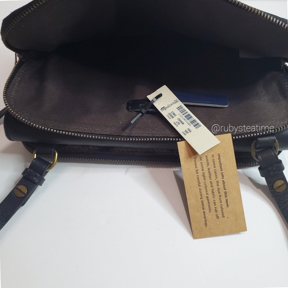 🎉MADEWELL Limited Edition Twin Cross Body Bag,Calf Hair with Leopard Print, NEW - Picture 16 of 16